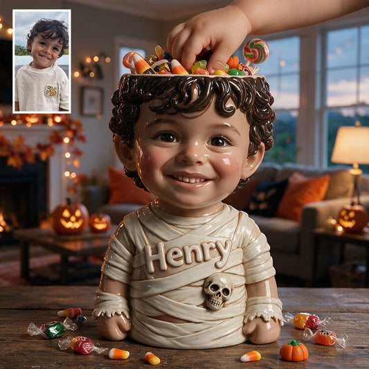 Support à Bonbons d'Halloween - Pot Acrylique Personnalisé pour Enfants