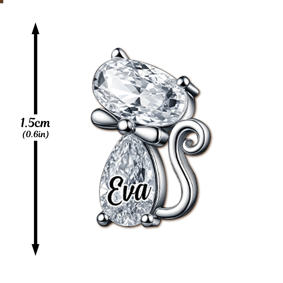 Chic Cat Lovers' Crystal Gift - Personalized Cat Stud Earrings