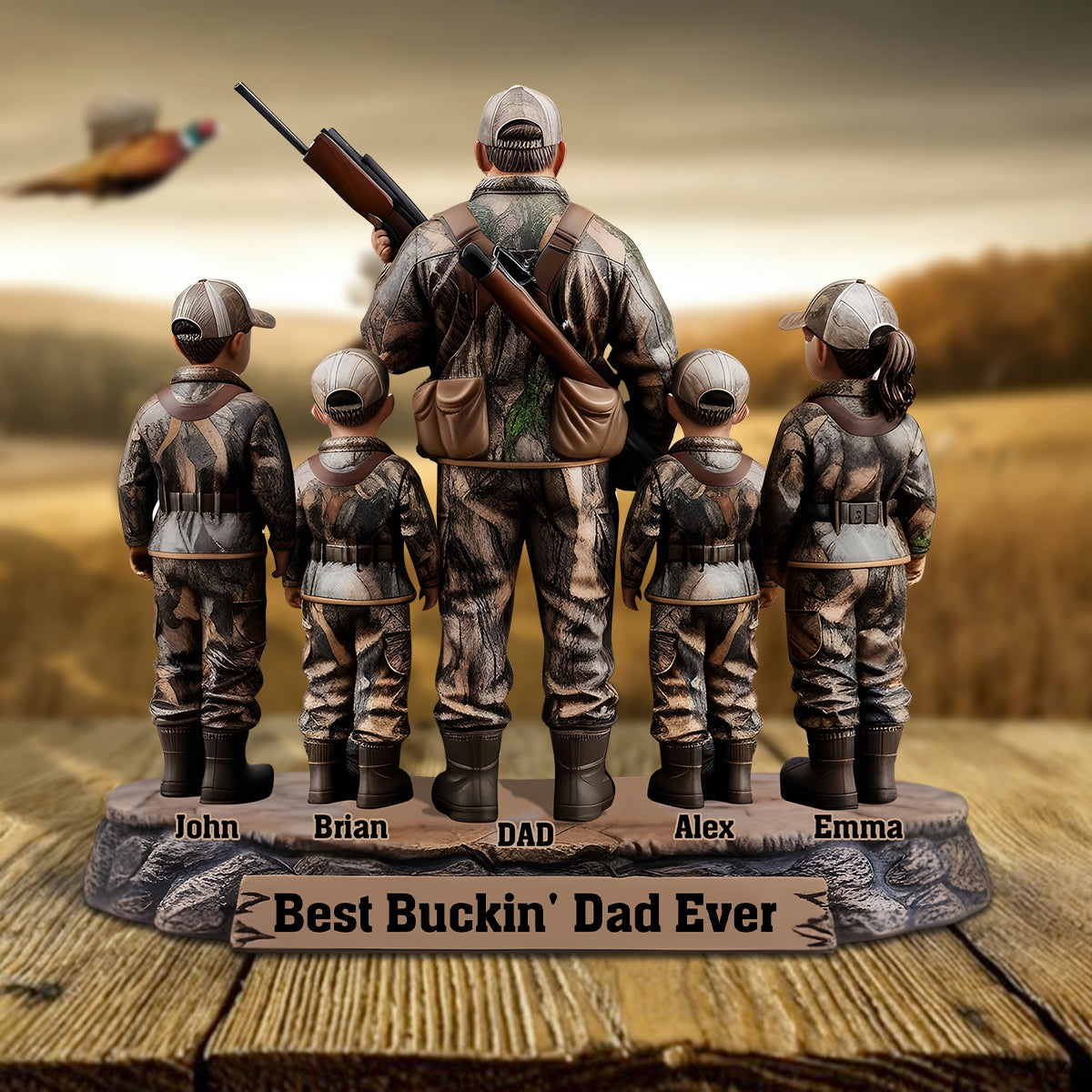 Best Bucking Dad Ever - Personalized Hunting Custom Shaped Acrylic Plaque