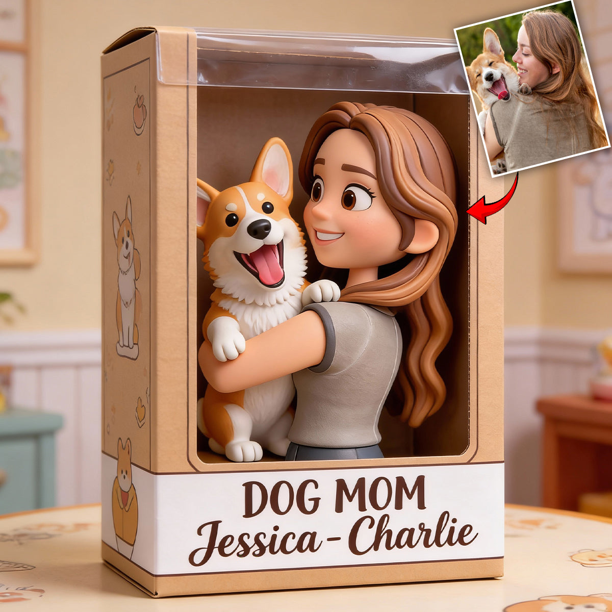 J'aime les chiens - Plaque acrylique personnalisée en forme de chien