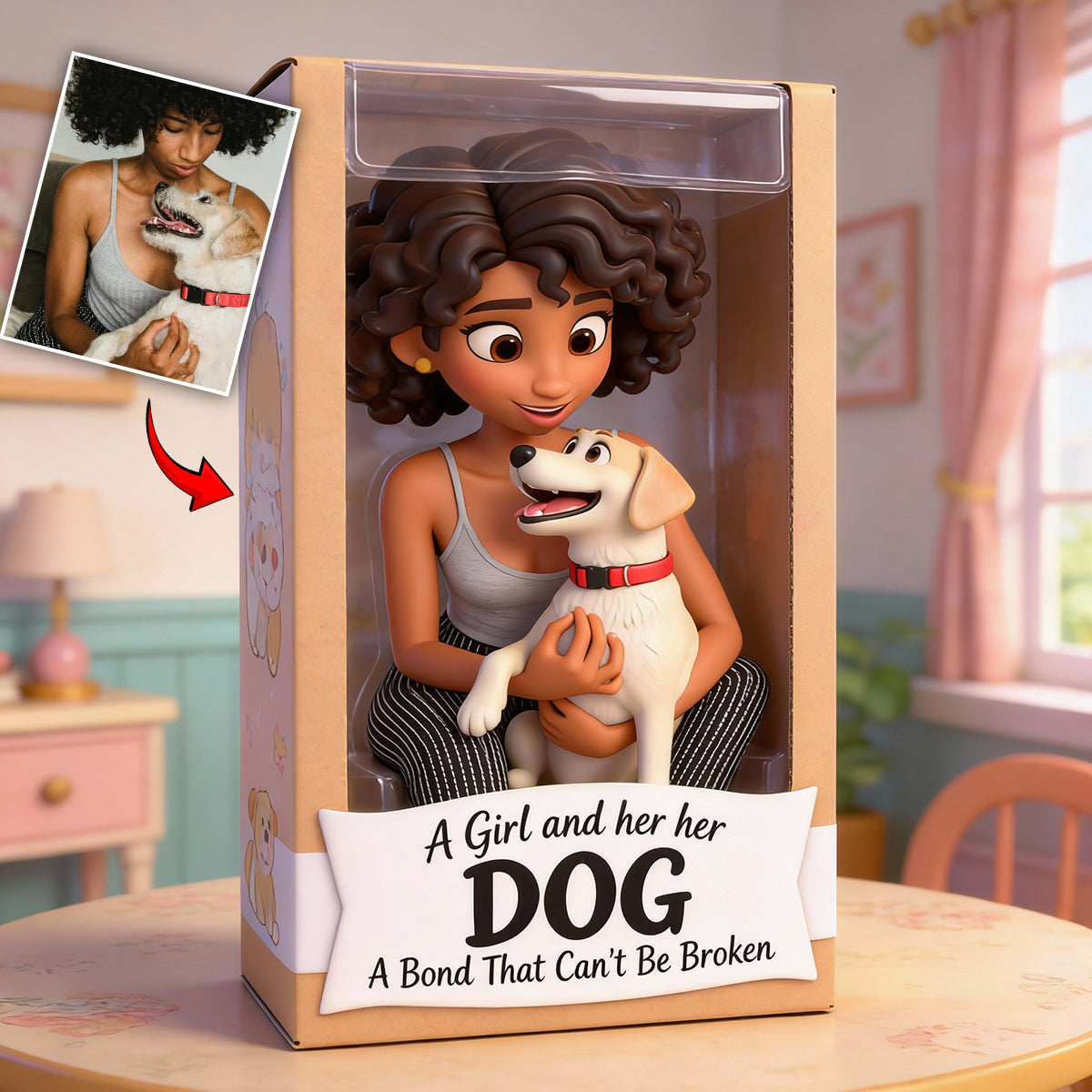 J'aime les chiens - Plaque acrylique personnalisée en forme de chien