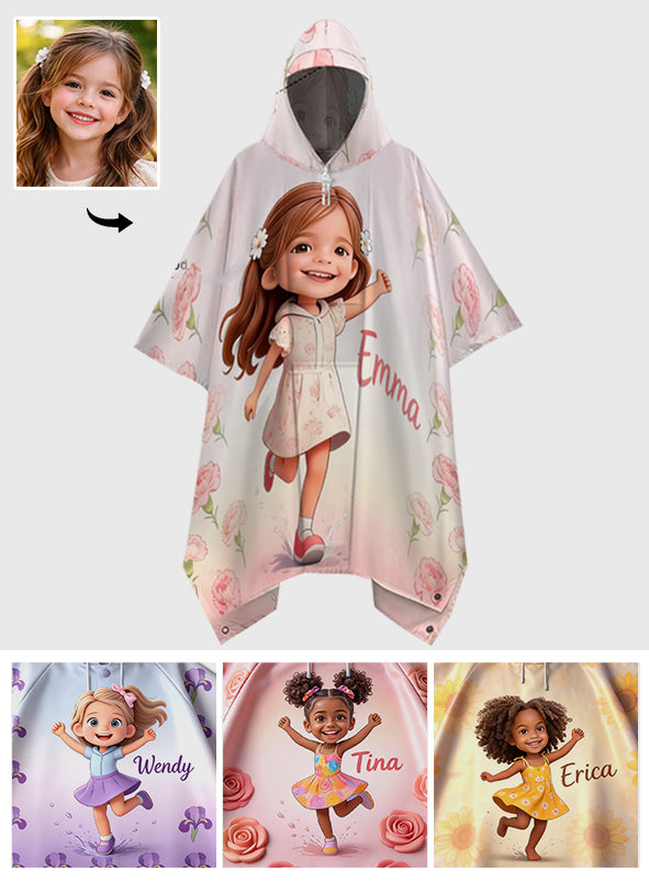 Any Photo Perfect Gift For Kids - Personalized Kid Rain Poncho Coat