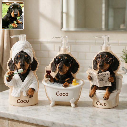 Bathroom Set - Personalized Dog Pump Dispenser
