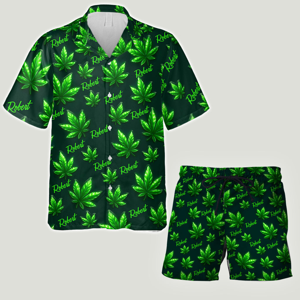 Let's Get High - Personalized Weed Hawaiian Shirt & Men Shorts