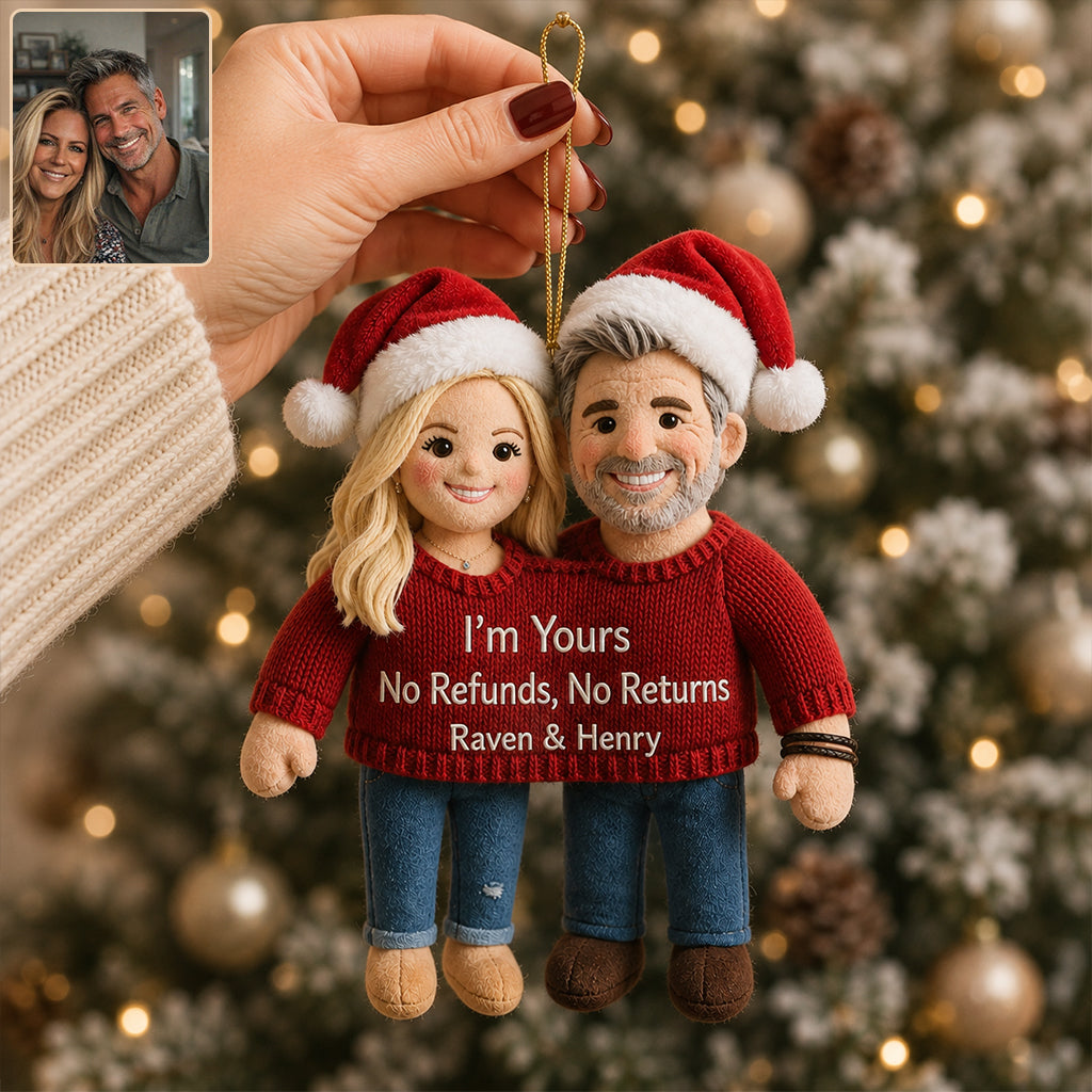 You'll Always Be Stuck With Me - Personalized Couple Plush Ornament