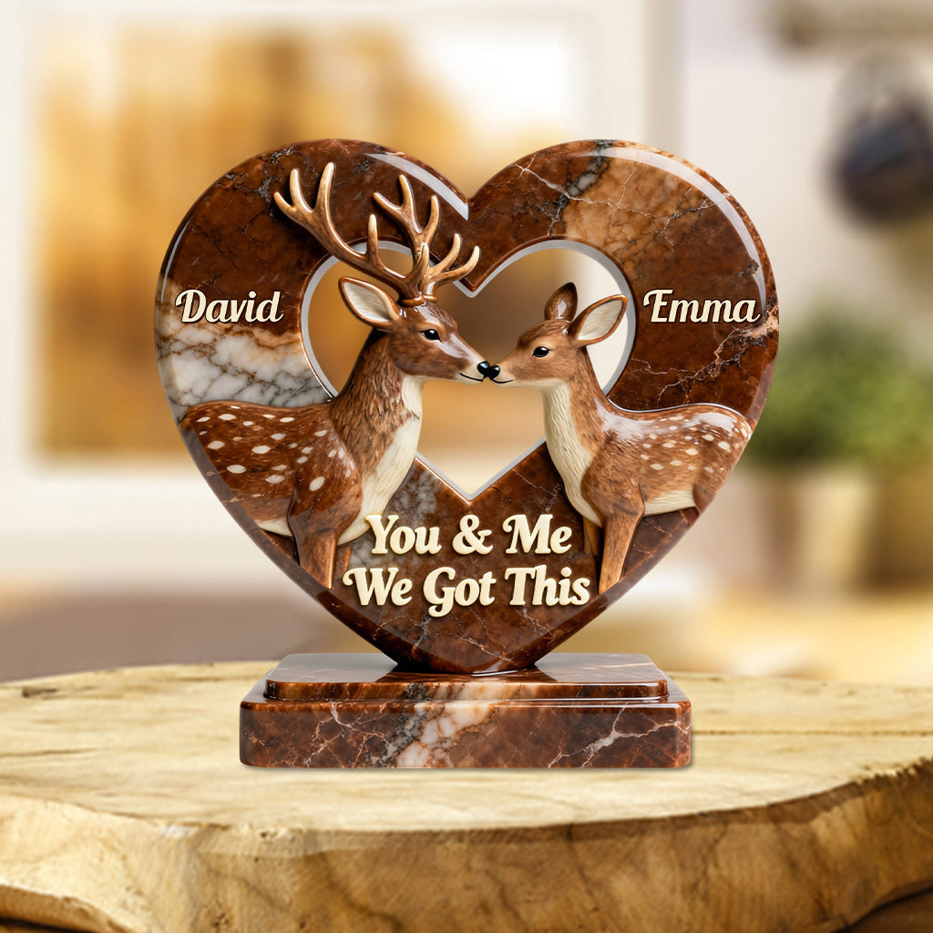 Toi et moi, on gère ! - Plaque acrylique personnalisée « Chasse » en forme de pièce