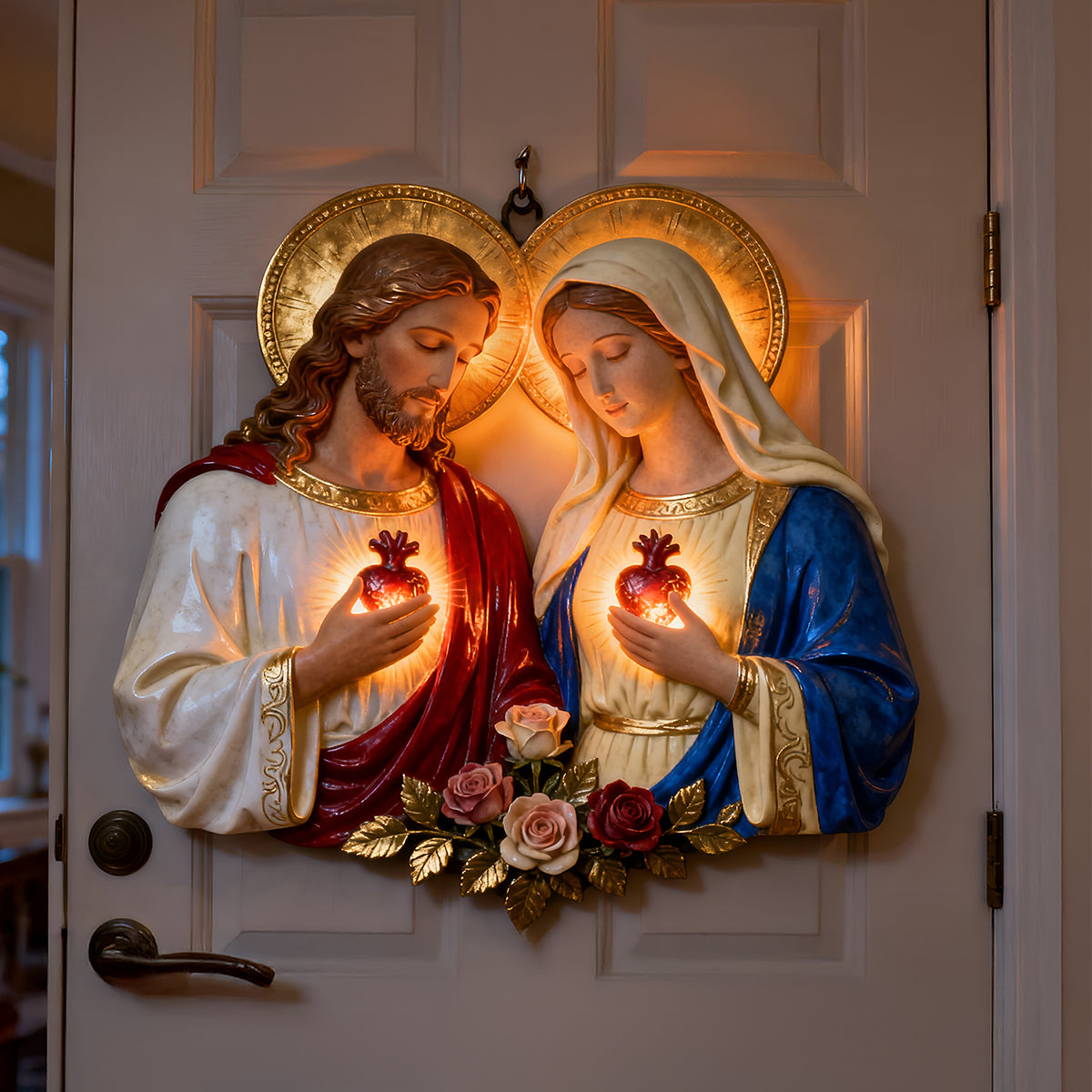 Sacrés-Cœurs chrétiens - Enseigne lumineuse LED chrétienne personnalisée en acrylique