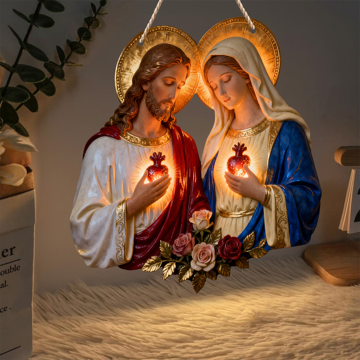 Sacrés-Cœurs chrétiens - Enseigne lumineuse LED chrétienne personnalisée en acrylique