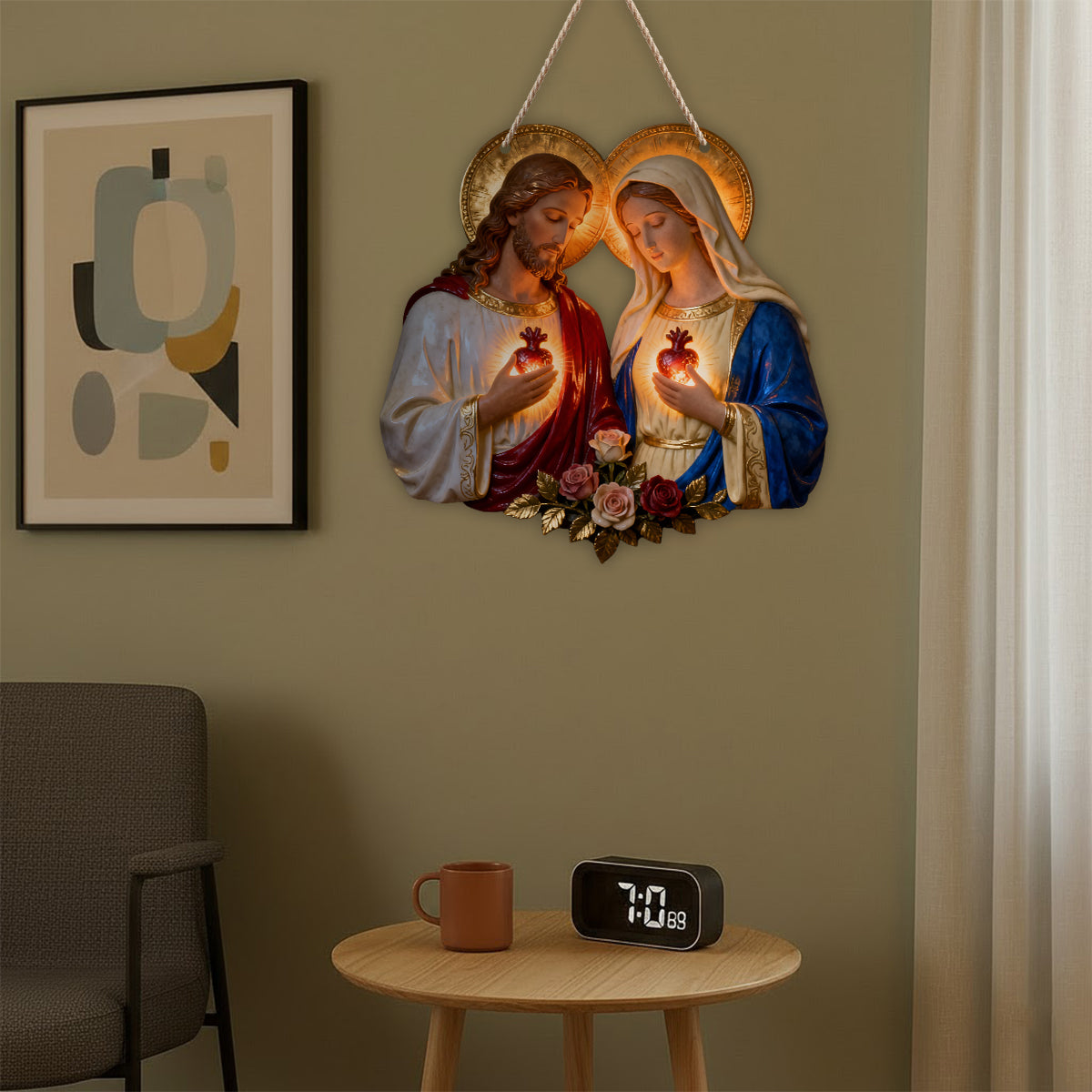 Sacrés-Cœurs chrétiens - Enseigne lumineuse LED chrétienne personnalisée en acrylique