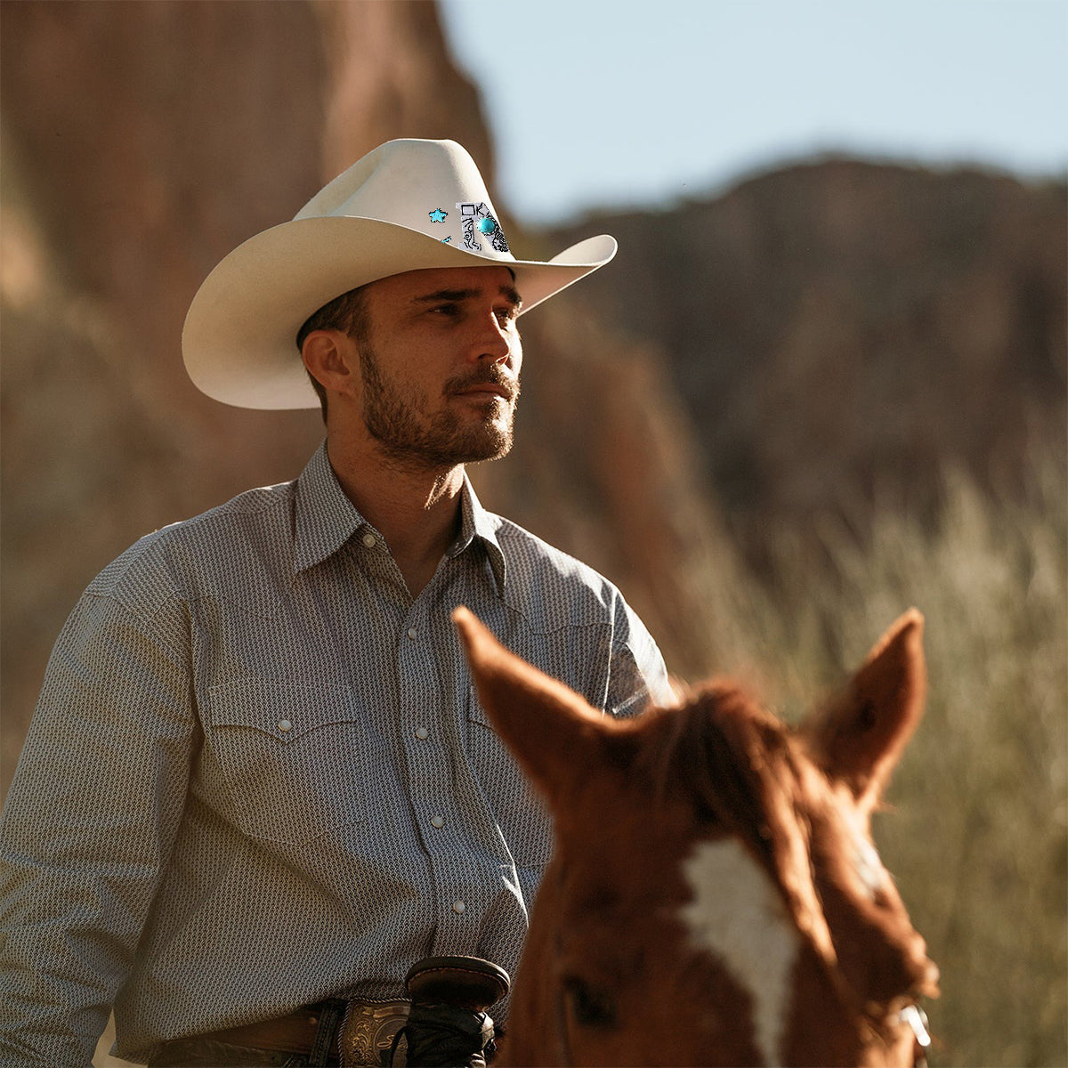 Chapeau de cowboy à large bord personnalisé avec initiale style western - Chapeau de cowboy à large bord pour cowgirl