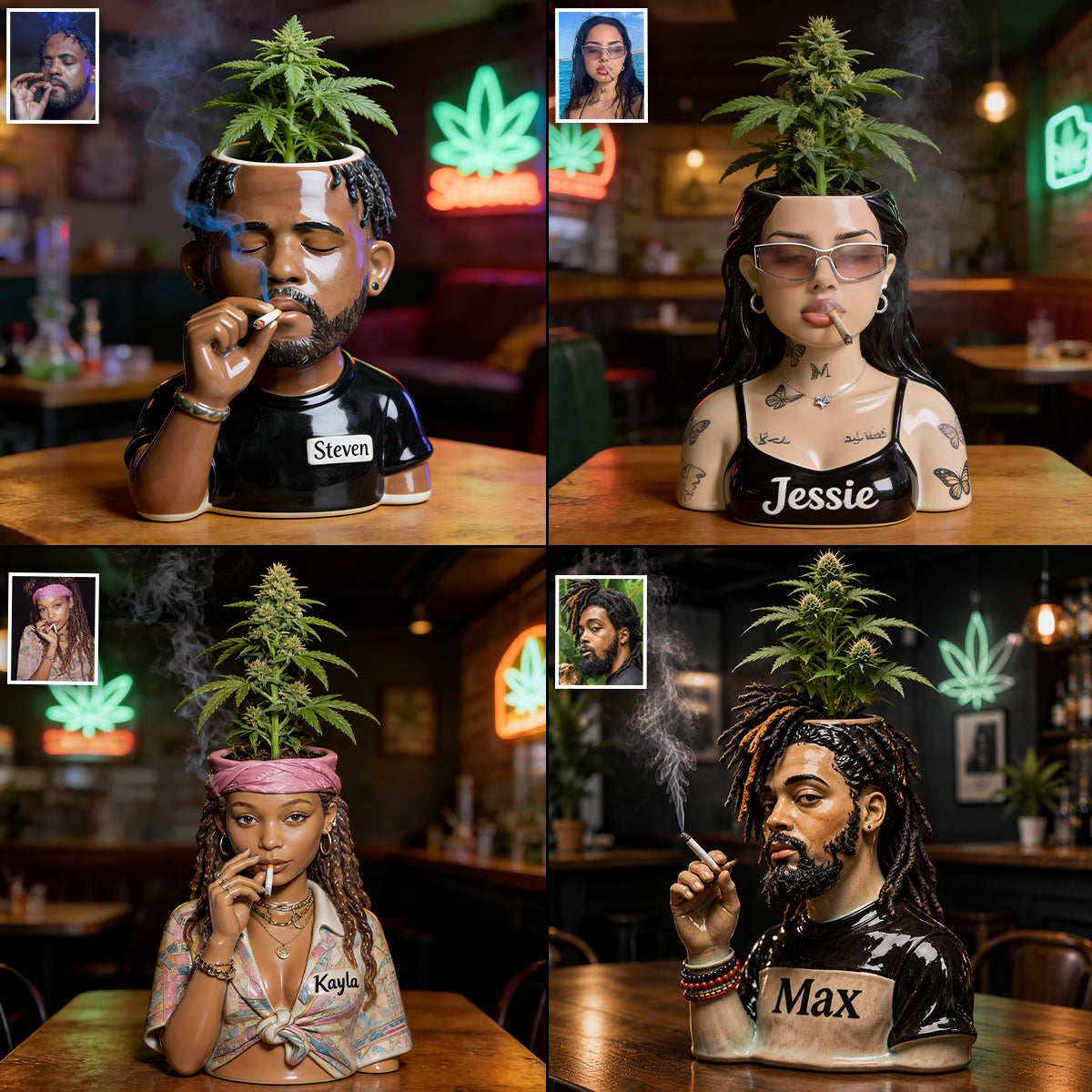 Paradis Vert - Pot Acrylique Personnalisé pour Plantes