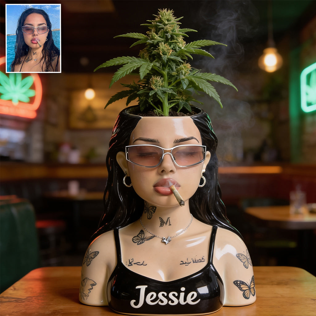 Paradis Vert - Pot Acrylique Personnalisé pour Plantes