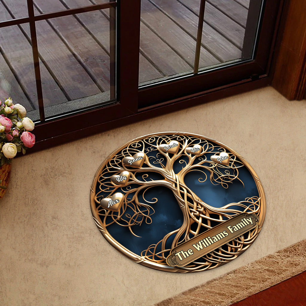 Ici grandit l'amour - Paillasson personnalisé en forme de famille