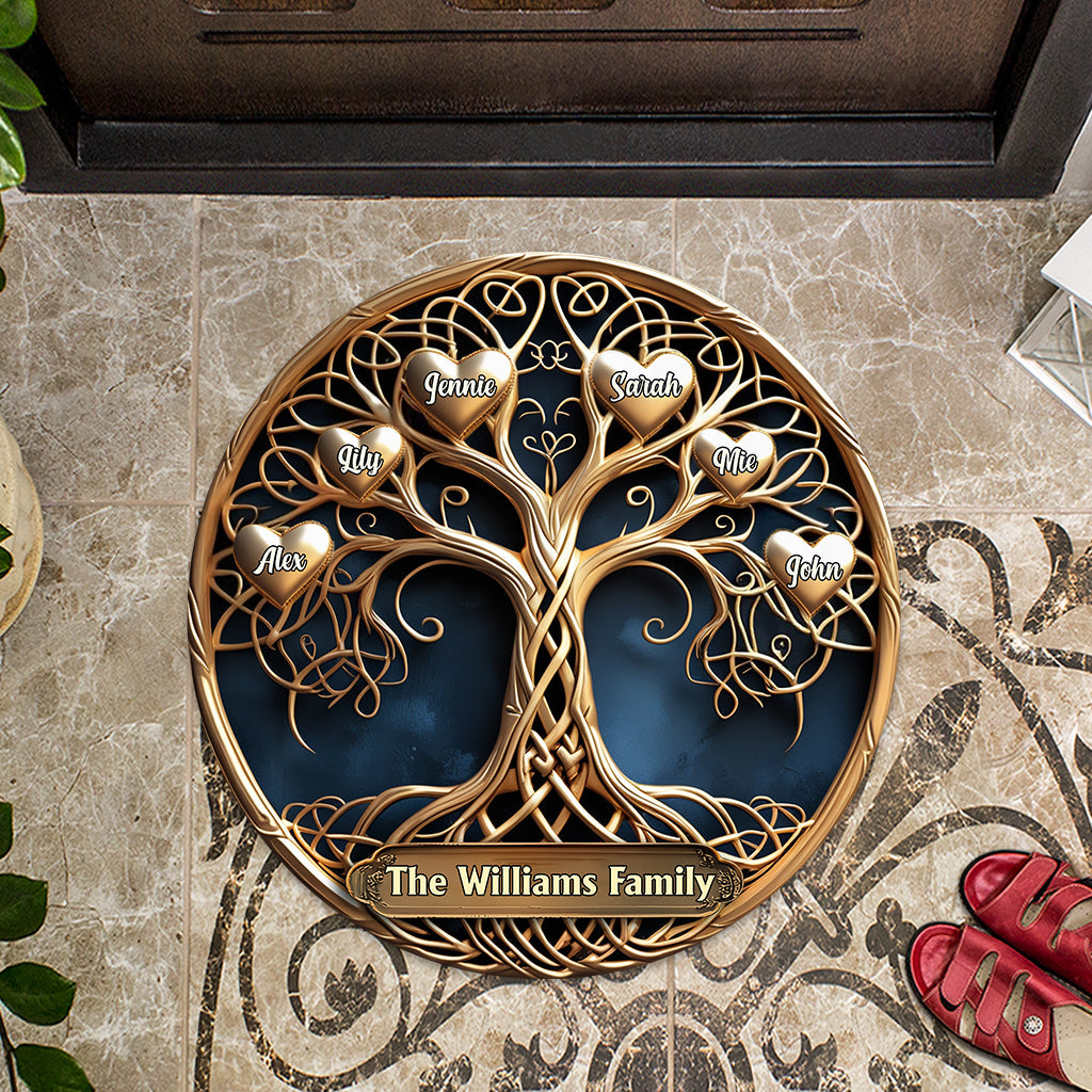 Ici grandit l'amour - Paillasson personnalisé en forme de famille