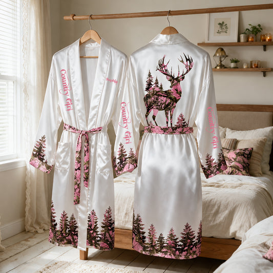 Fille de Camp - Robe Satin Personnalisée pour Chasse