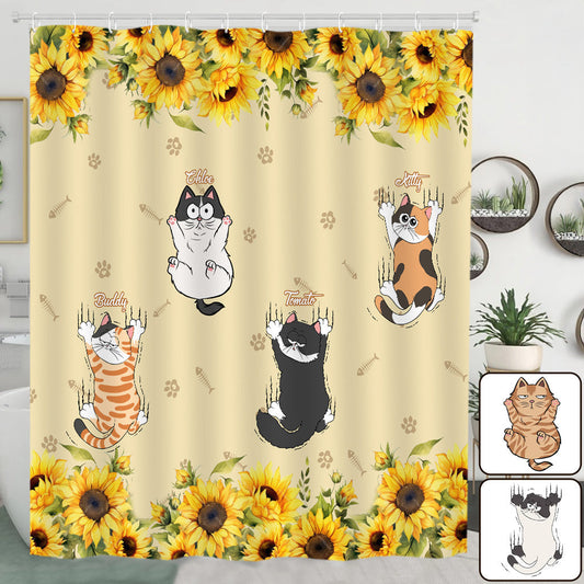 Rideau de douche personnalisé avec chats mignons