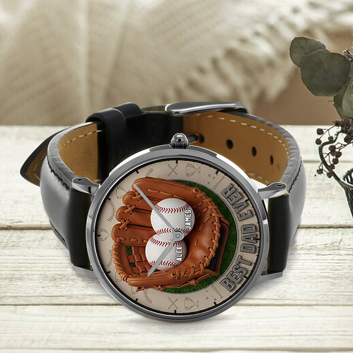 We Caught The Best Dad Baseball, Softball - Personalized Father Hand Watch