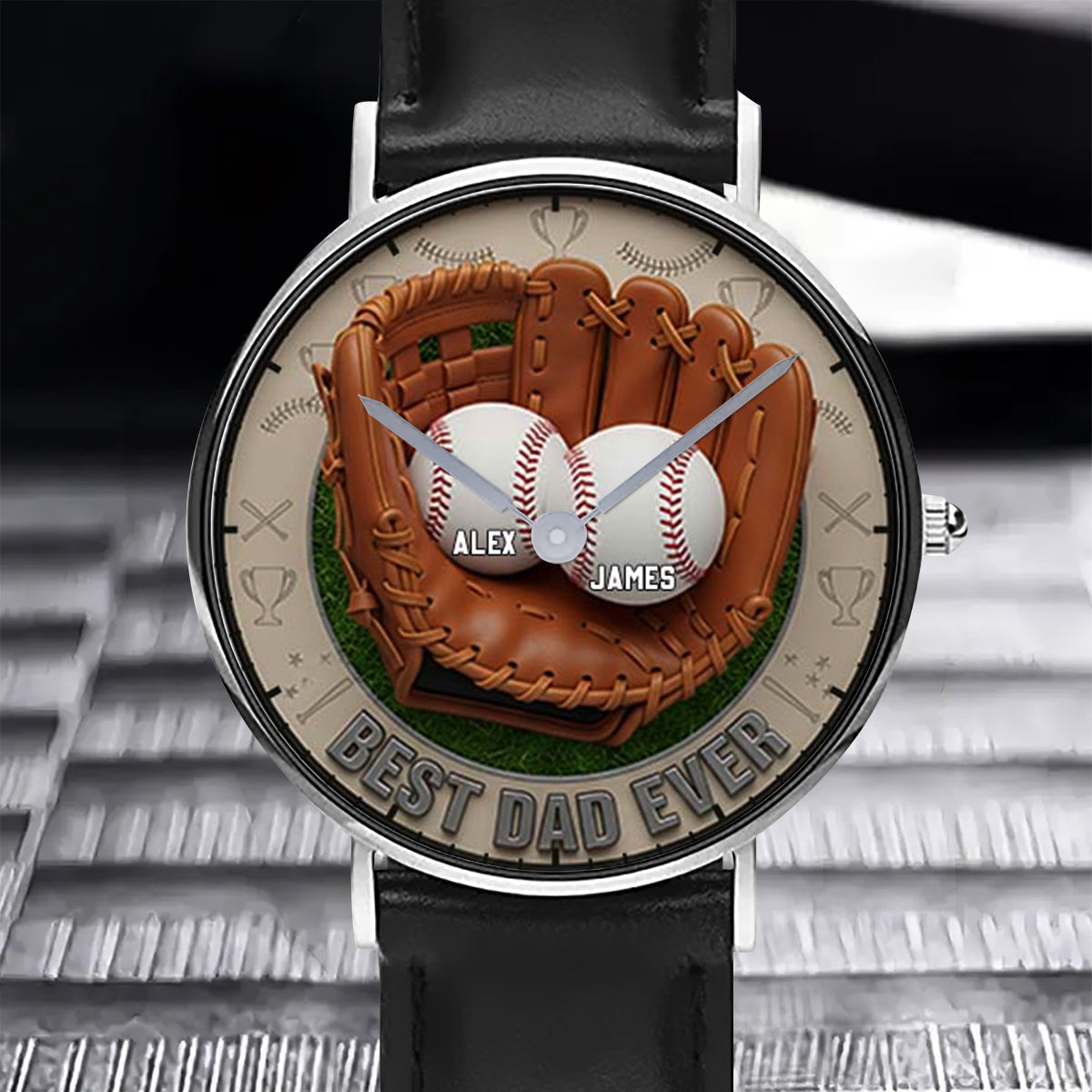 We Caught The Best Dad Baseball, Softball - Personalized Father Hand Watch