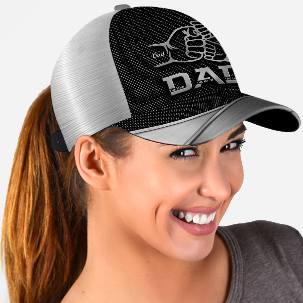 Dad The Man The Myth The Legend First Bump - Personalized Father Classic Cap