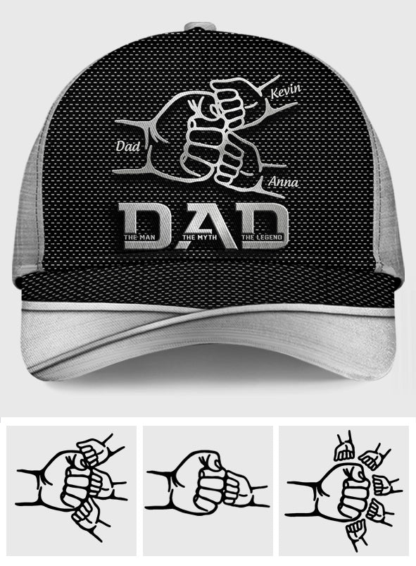 Dad The Man The Myth The Legend First Bump - Personalized Father Classic Cap