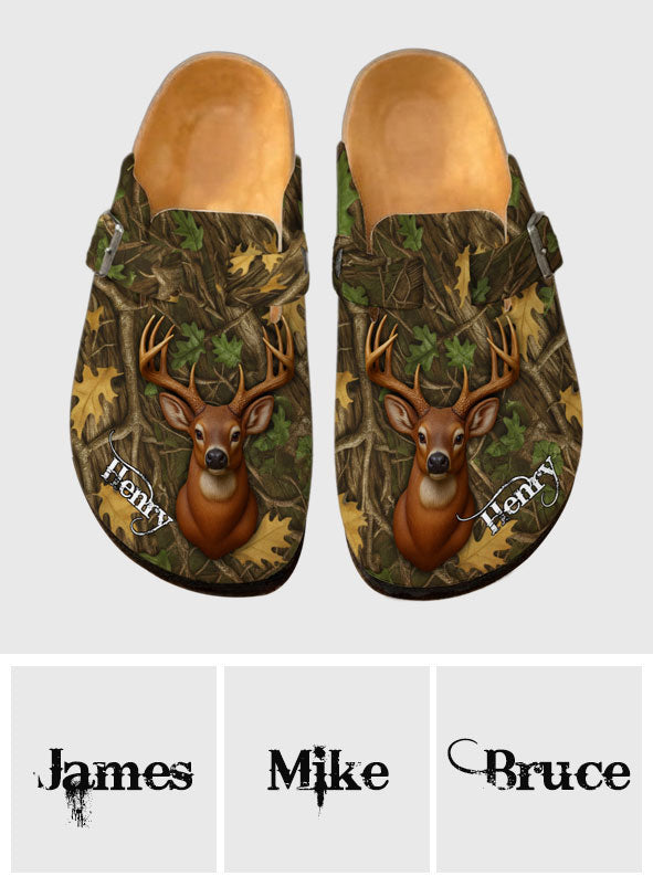 Deer Hunting, Tree Camo Pattern, Hunter Gifts - Personalized Hunting Clogs With Arch Support