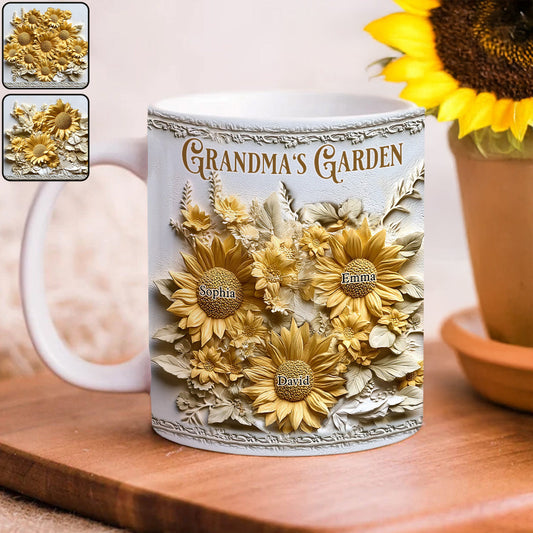 Le jardin de maman - Mug personnalisé pour grand-mère