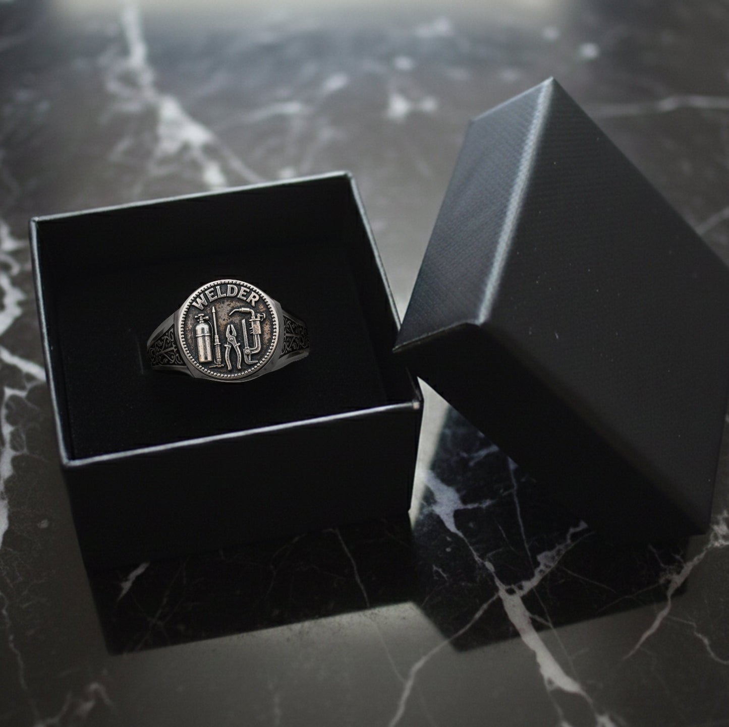 Bague chevalière personnalisée pour soudeur - Soudeur expérimenté