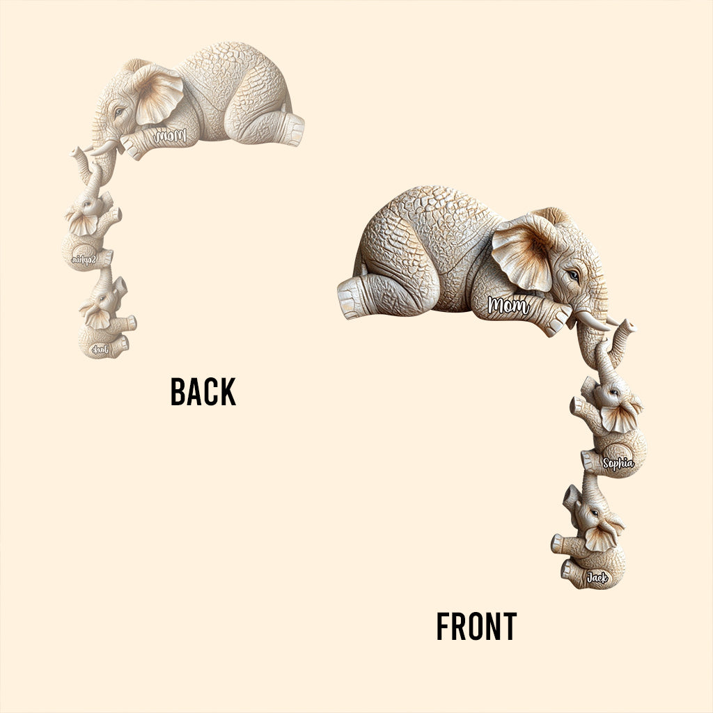 Elephant Motherhood - Personalized Elephant Custom Shaped Acrylic Plaque