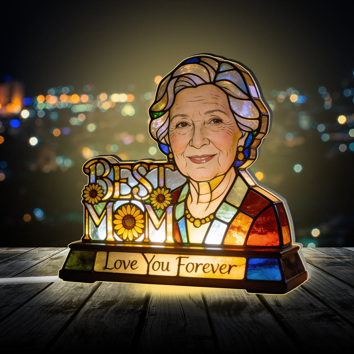 Lampe de Nuit LED Acrylique Personnalisée - Cadeau Unique pour Maman