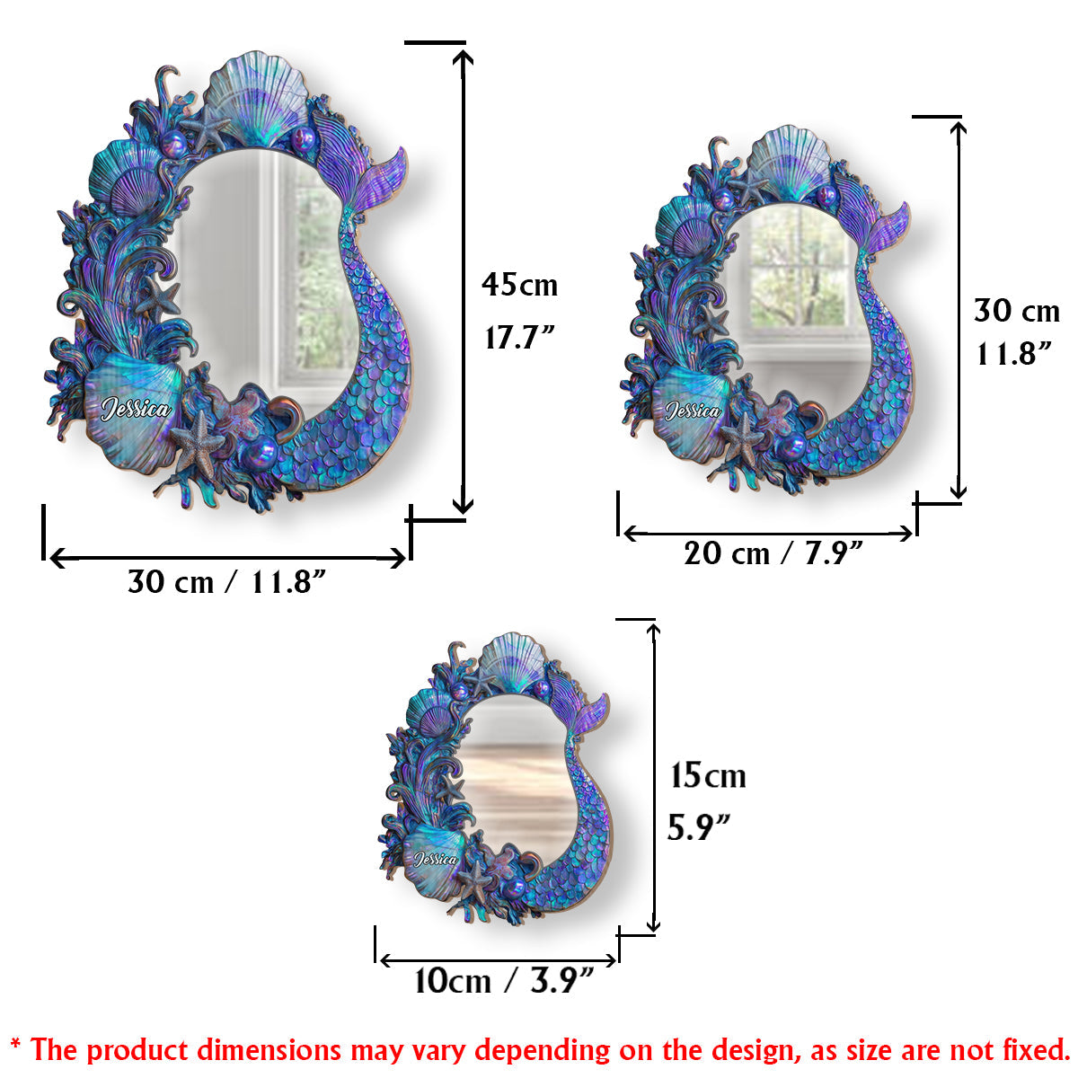 Souffle de l'océan - Miroir mural personnalisé pour amoureux de la mer