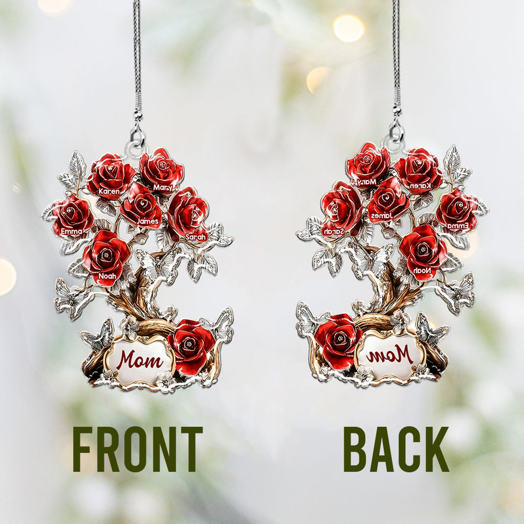 Fleurs pour maman/grand-mère - Ornement de voiture transparent personnalisé pour maman