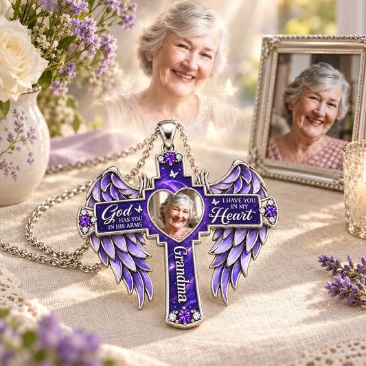 Your Light Will Always Shine In Our Hearts - Personalized Memorial Shaped Metal Pendant Necklace