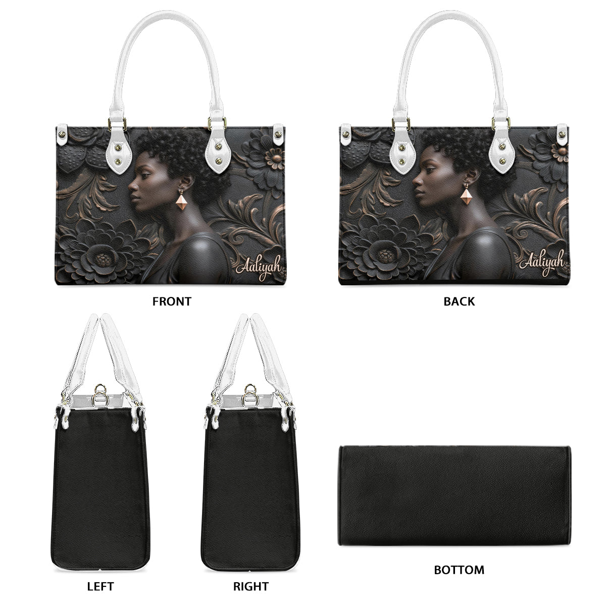 Fier de l'histoire noire - Sac à main personnalisé en cuir afro-américain