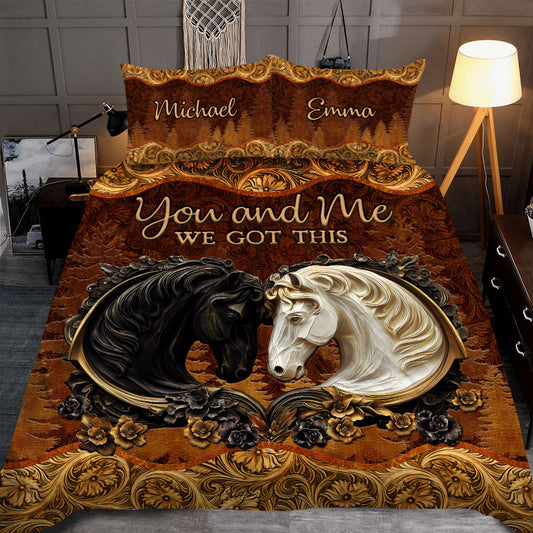 Toi et moi, on gère ça - Ensemble de courtepointes personnalisées pour couples