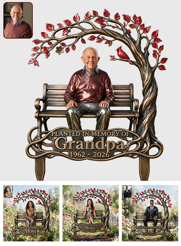 Cardinal Tree Memorial - Personalized Memorial Metal Garden Art