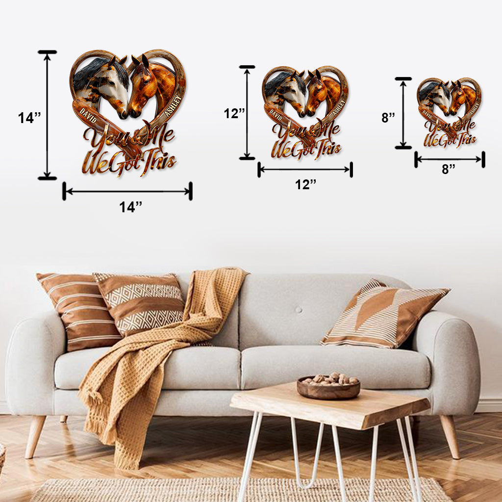 Toi et moi, on gère ! - Plaque métallique personnalisée avec motif cheval