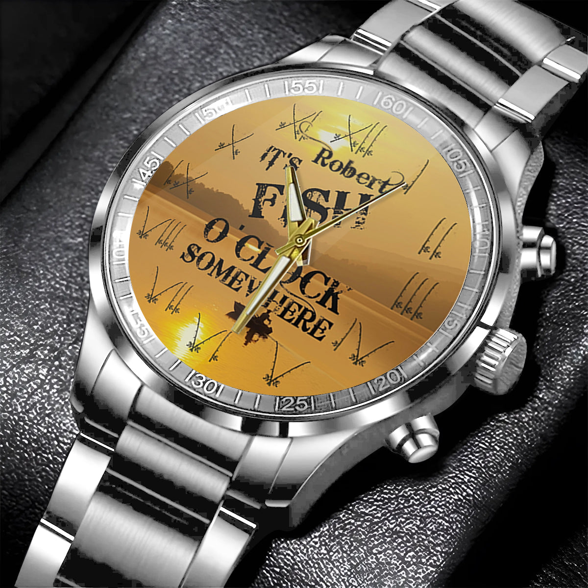 C'est l'heure du poisson quelque part - Montre-bracelet de pêche personnalisée