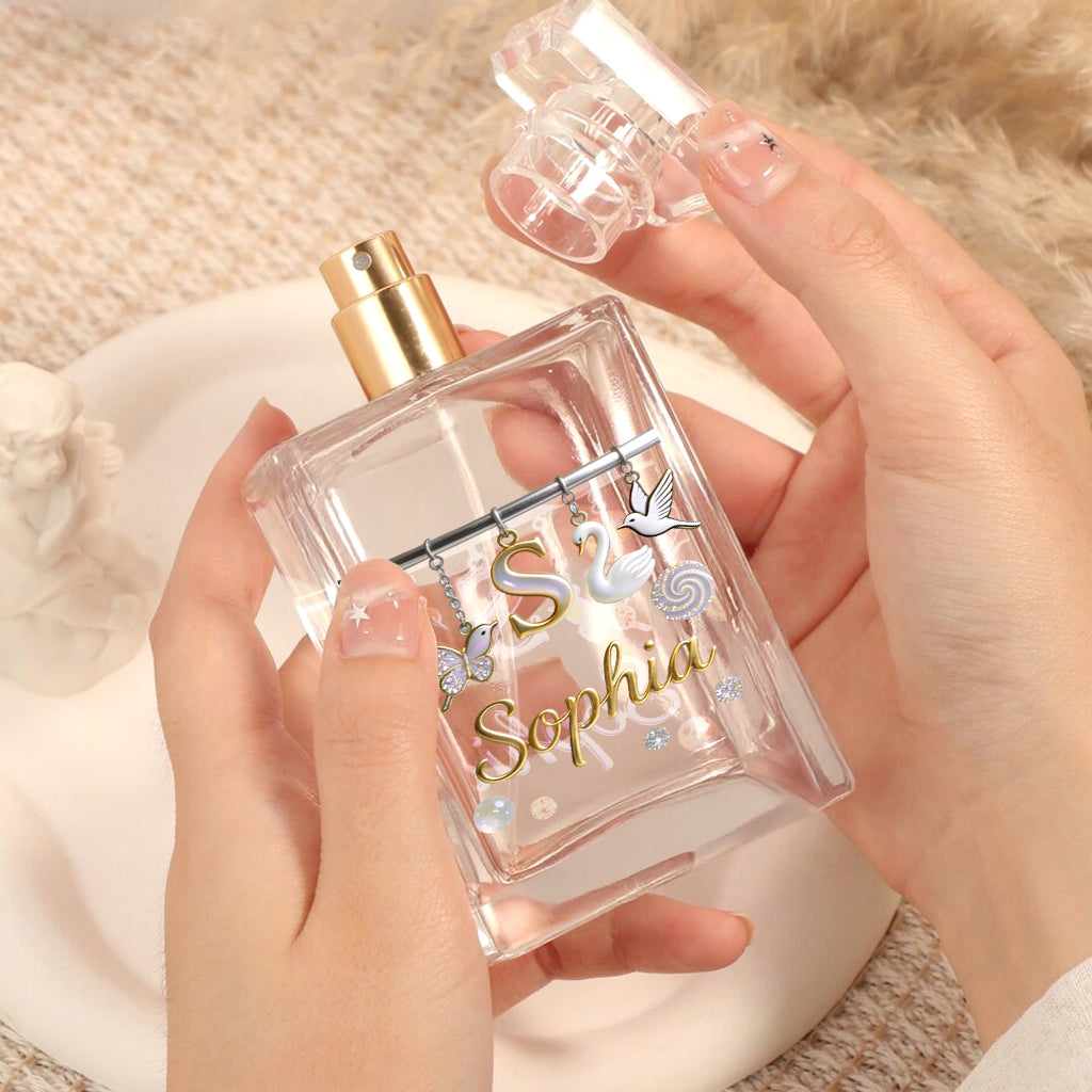 Cadeau enchanteur avec lettre initiale - Flacon de parfum rechargeable personnalisé pour s'aimer soi-même