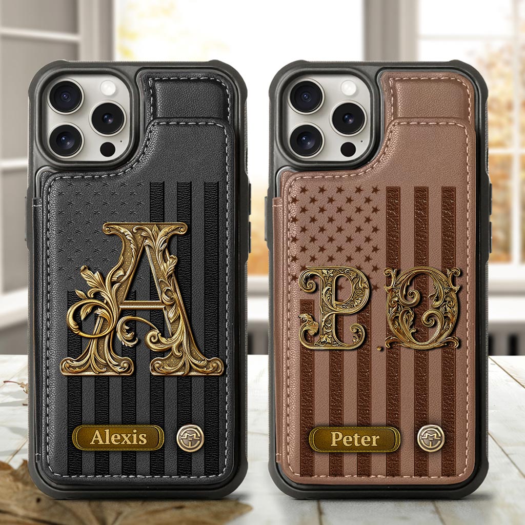 Cadeau initial pour lui, cadeau pour homme… - Étui portefeuille personnalisé pour téléphone