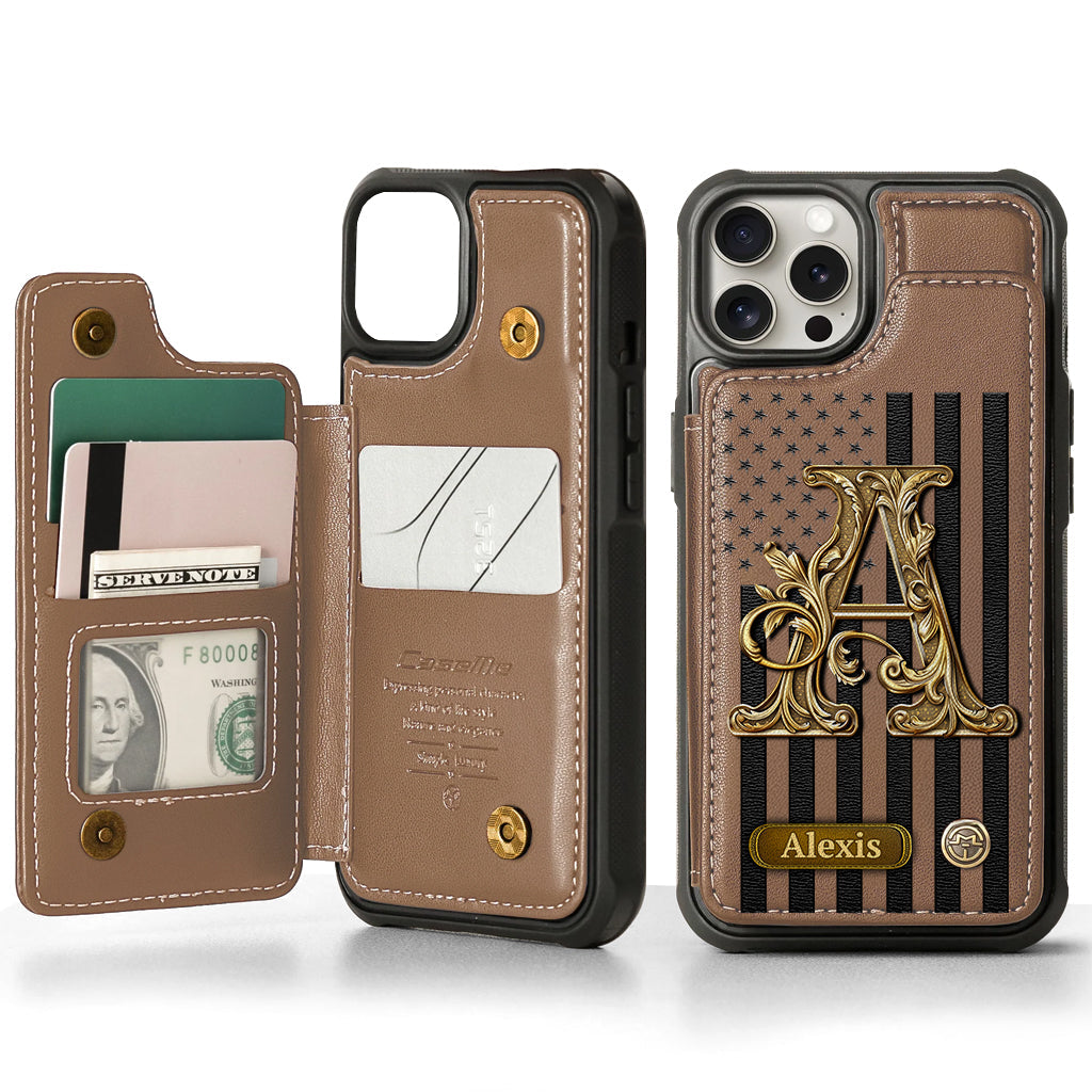 Cadeau initial pour lui, cadeau pour homme… - Étui portefeuille personnalisé pour téléphone