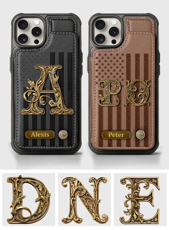 Cadeau initial pour lui, cadeau pour homme… - Étui portefeuille personnalisé pour téléphone