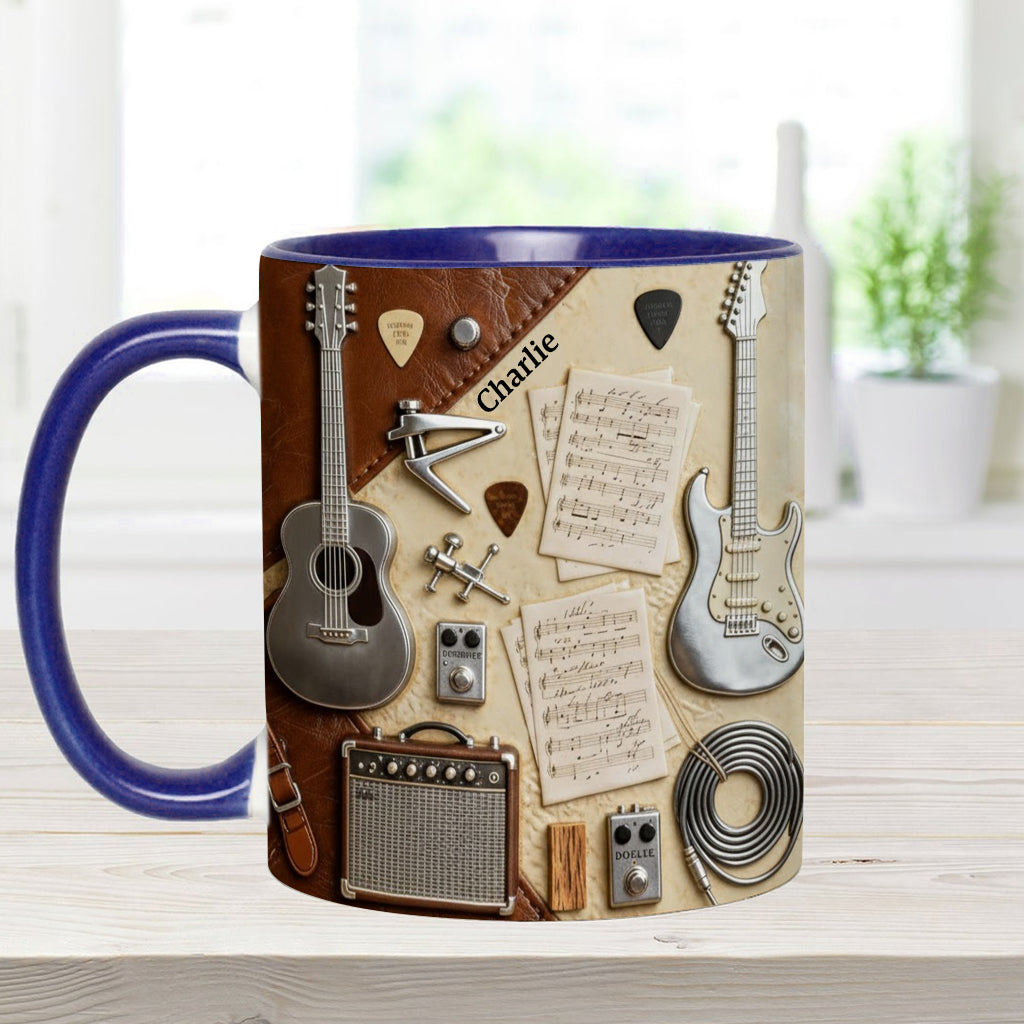 Mug et sous-verre personnalisés avec motif guitare - Guitariste