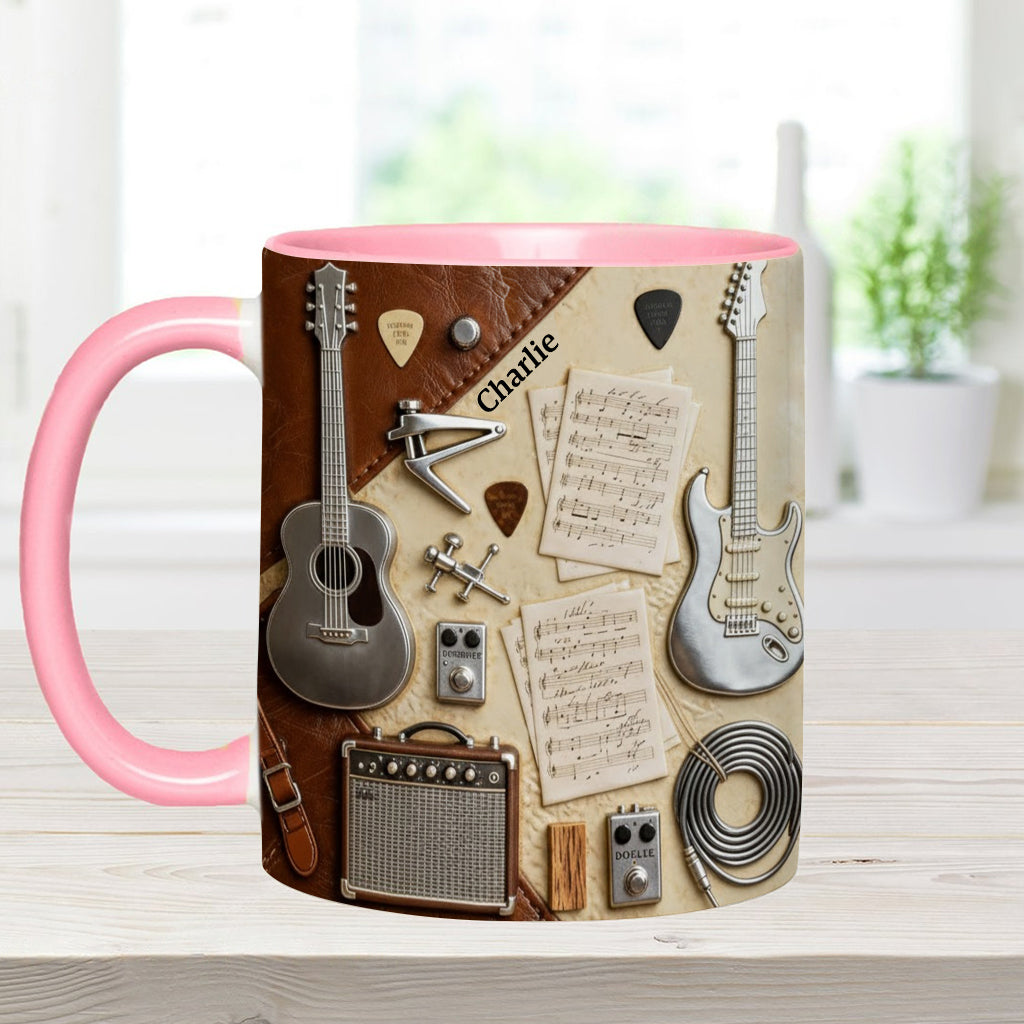 Mug et sous-verre personnalisés avec motif guitare - Guitariste