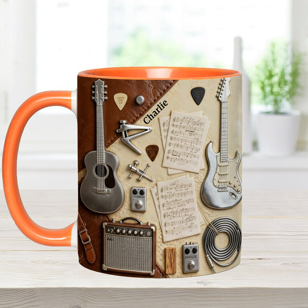 Mug et sous-verre personnalisés avec motif guitare - Guitariste