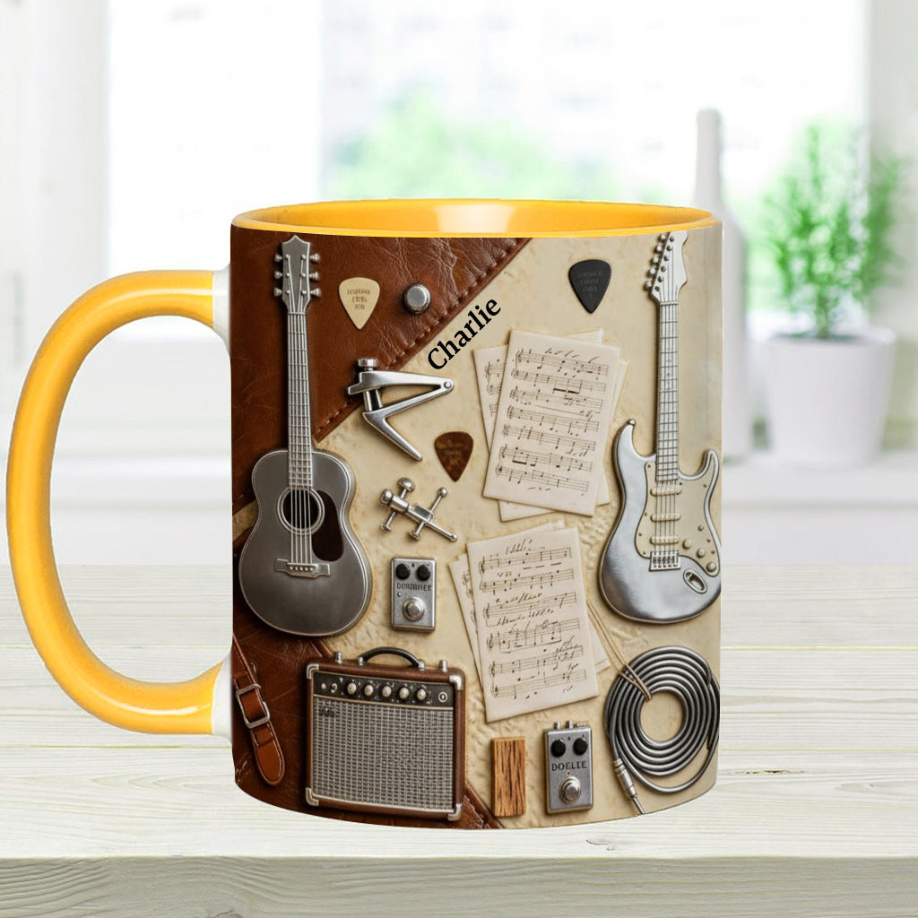 Mug et sous-verre personnalisés avec motif guitare - Guitariste