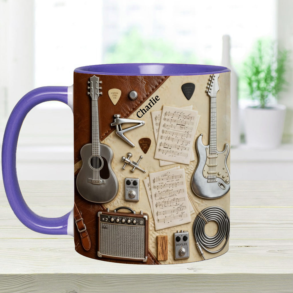 Mug et sous-verre personnalisés avec motif guitare - Guitariste
