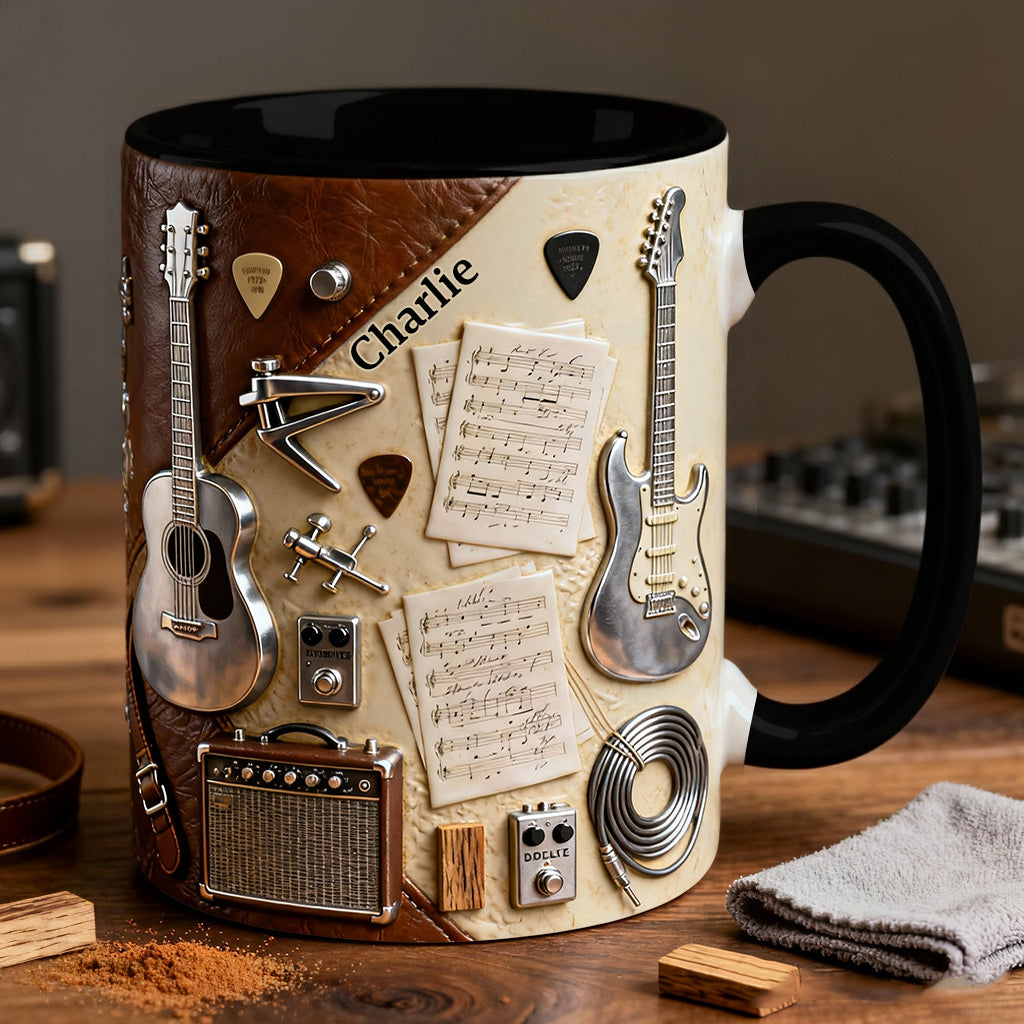 Mug et sous-verre personnalisés avec motif guitare - Guitariste