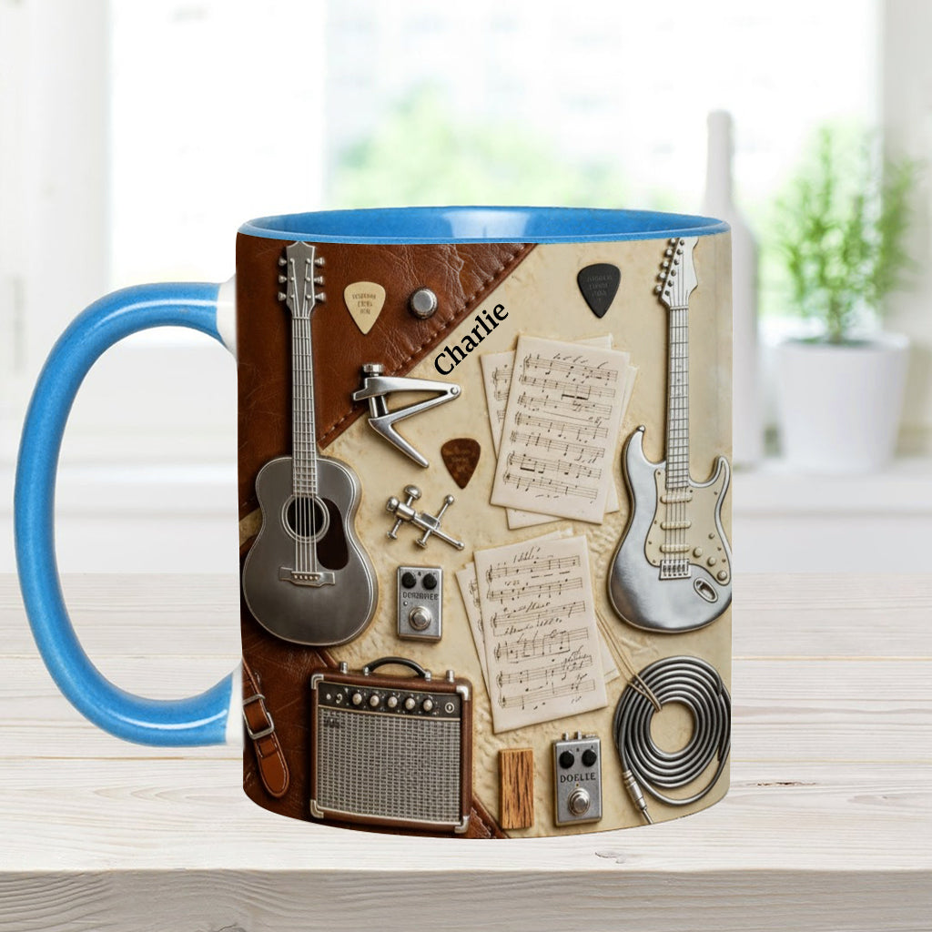 Mug et sous-verre personnalisés avec motif guitare - Guitariste