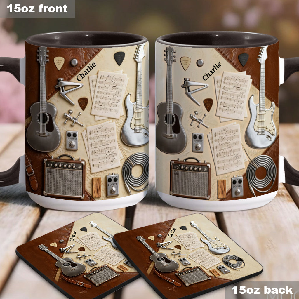 Mug et sous-verre personnalisés avec motif guitare - Guitariste