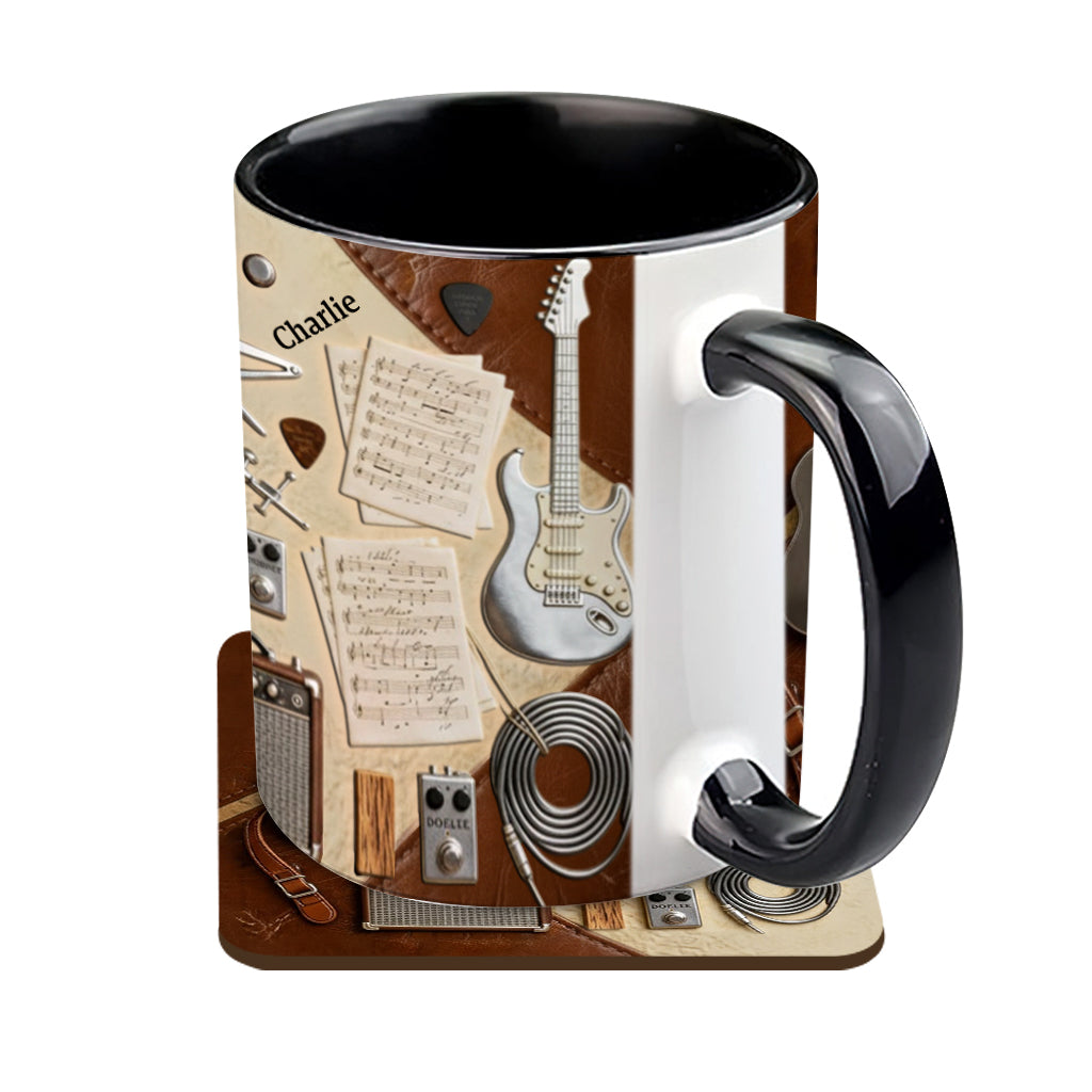 Mug et sous-verre personnalisés avec motif guitare - Guitariste